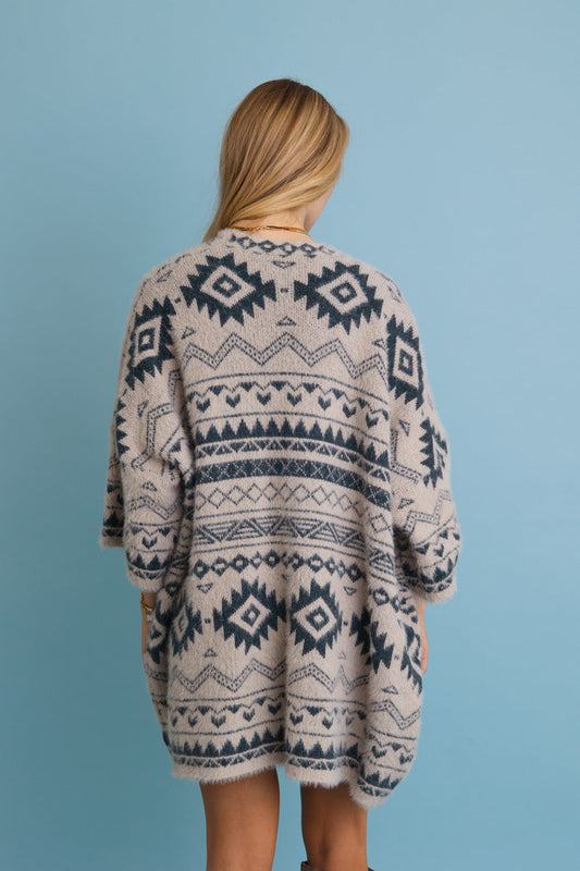 Aztec Soft Knit cardigan with Tribal Print - Western Vibe 🌵 Leto Collection