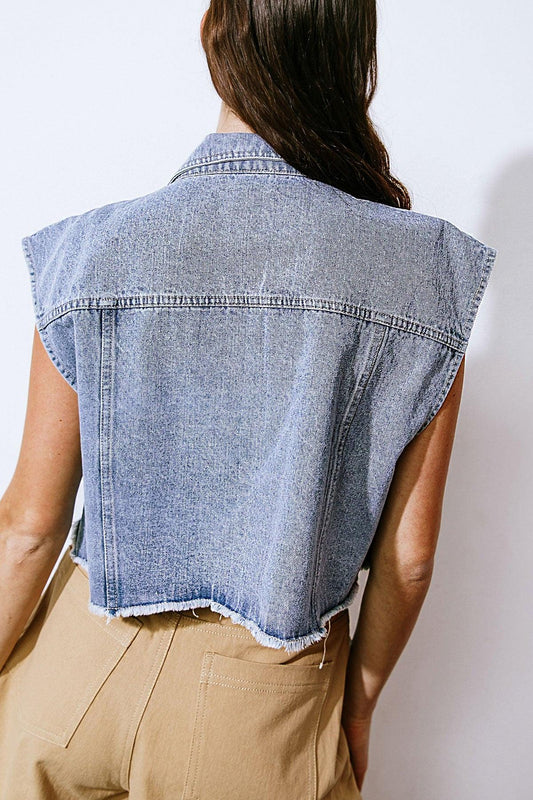 Claim to Fame Denim Vest in 20den34 — Soul Flow Apparel