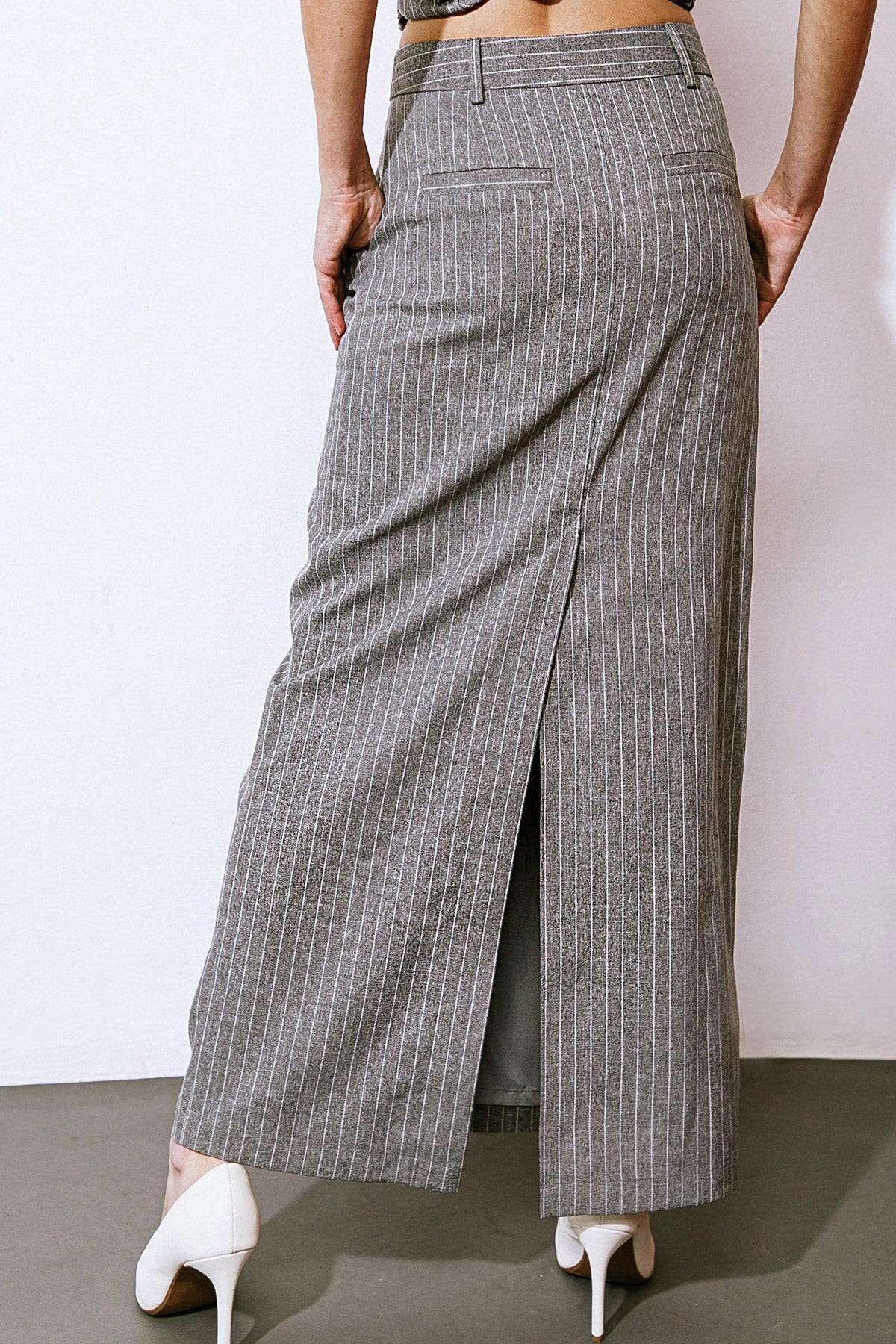 Get to the Point Woven Midi Skirt in 20grey17 — Soul Flow Apparel