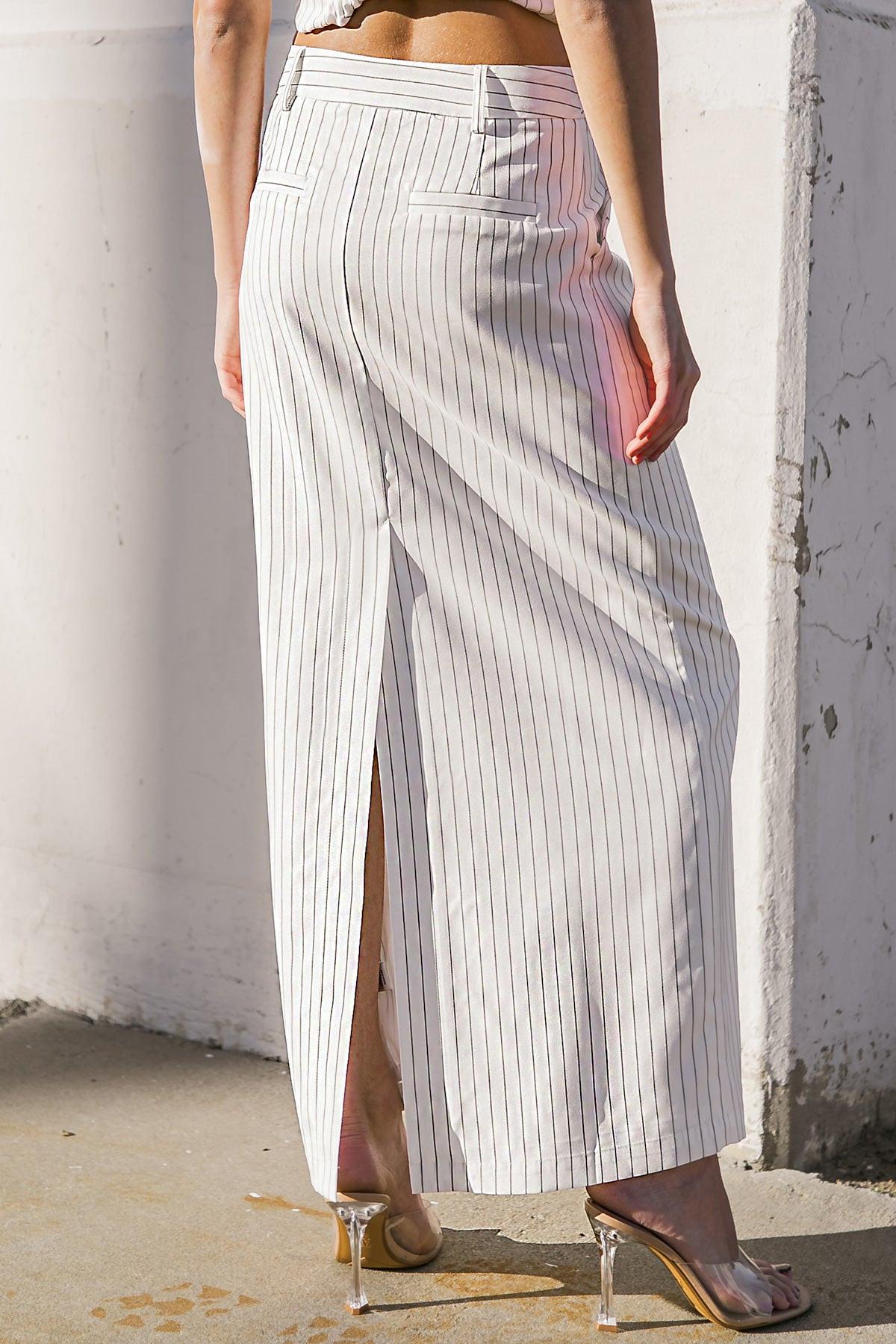 Get to the Point Woven Midi Skirt in 20whi15 — Soul Flow Apparel