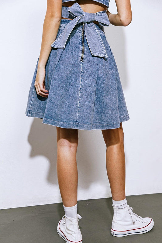 Your Eyes on Mine Denim Mini Skirt in 20lig 20ind16 — Soul Flow Apparel
