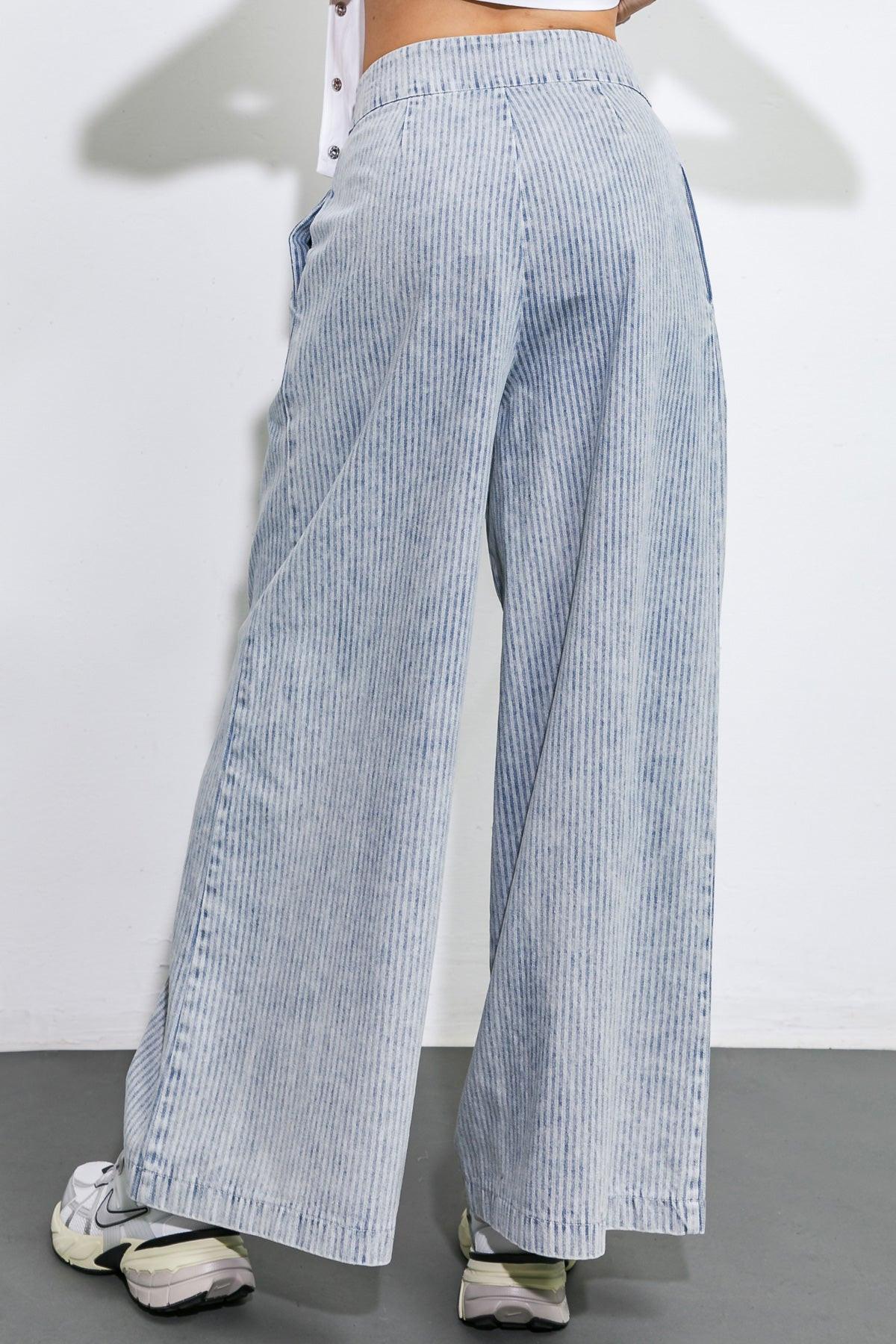 Play My Way Striped Denim Pants in 20lig 20str 20acid13 — Soul Flow Apparel