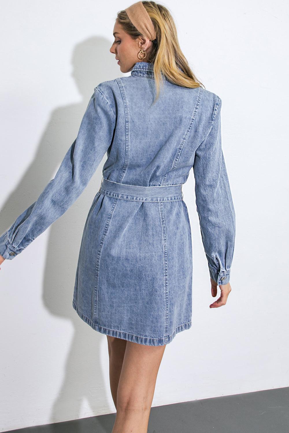 Be a Light Denim Mini Dress in 20lig 20ind17 — Soul Flow Apparel