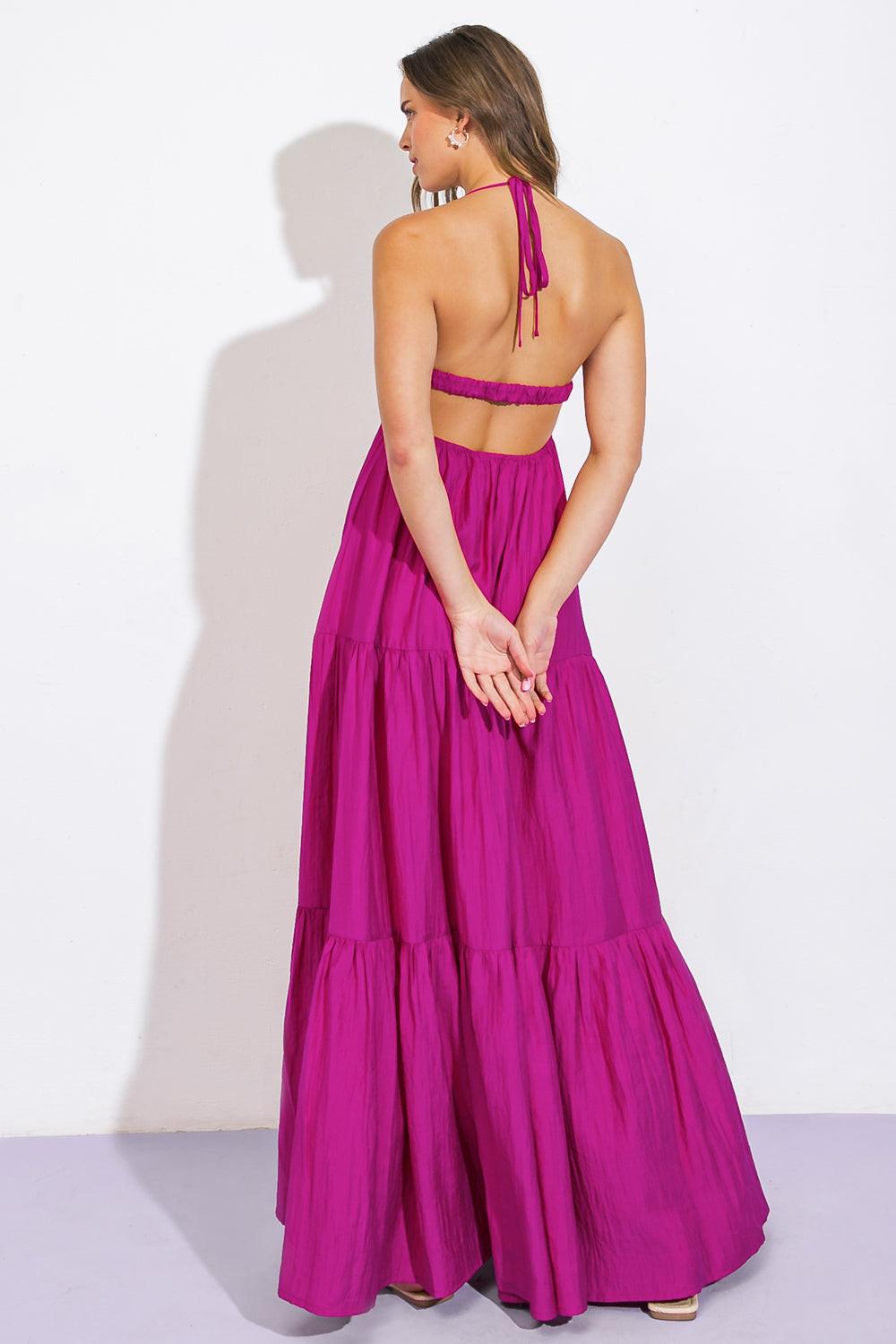 After Party Woven Midi Dress in 20fuc14 — Soul Flow Apparel