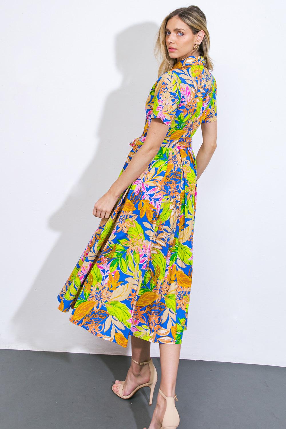 Keep Blooming Woven Midi Dress in 20roy22 — Soul Flow Apparel