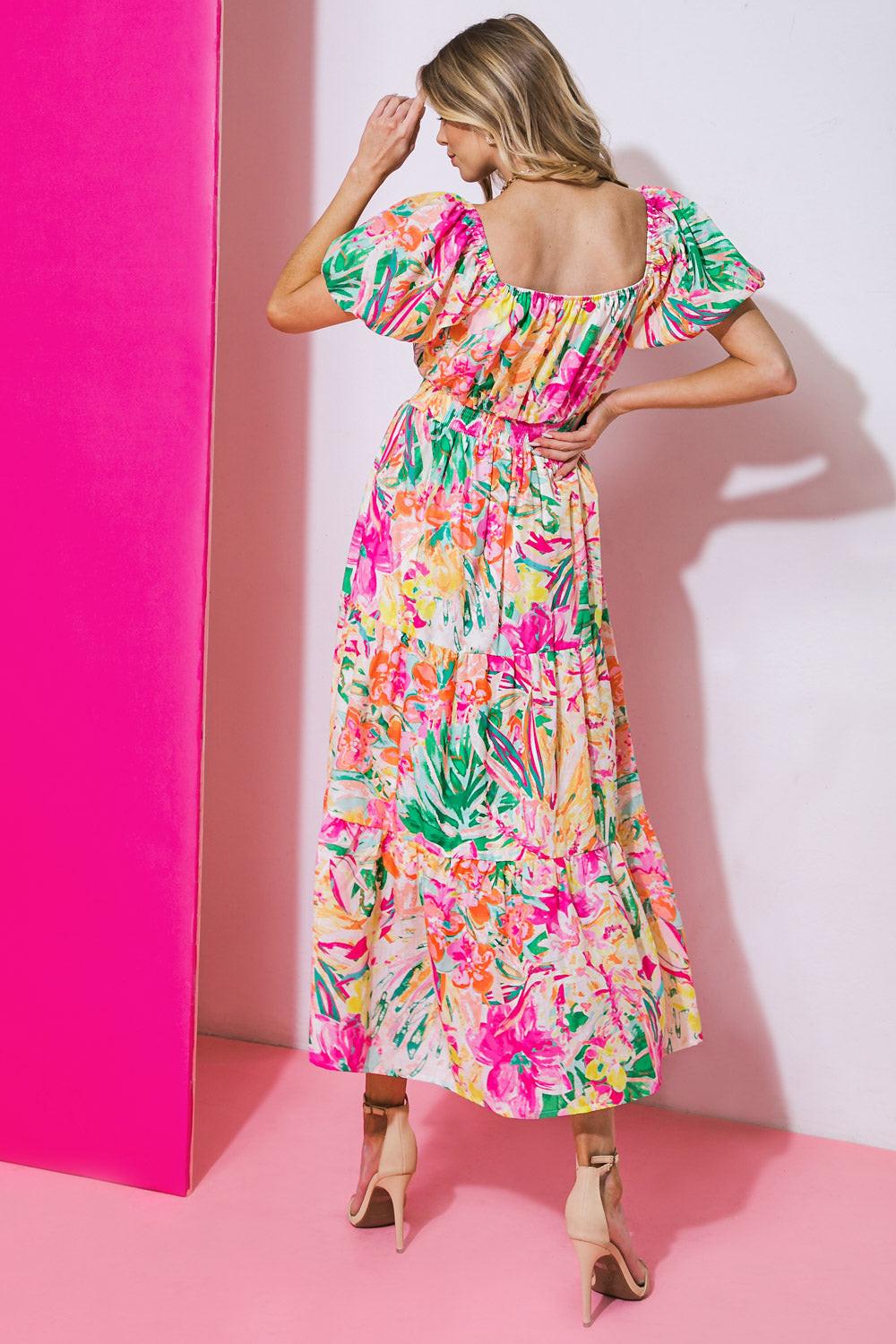 It Starts Now Woven Midi Dress in 20ivo 20fuc20 — Soul Flow Apparel