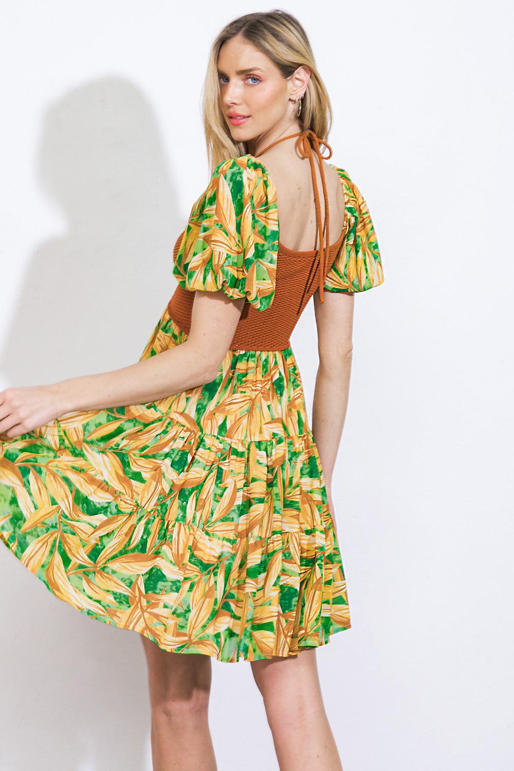 Beach Bum Girl's Mini Dress in 20gre 20bro23 — Soul Flow Apparel