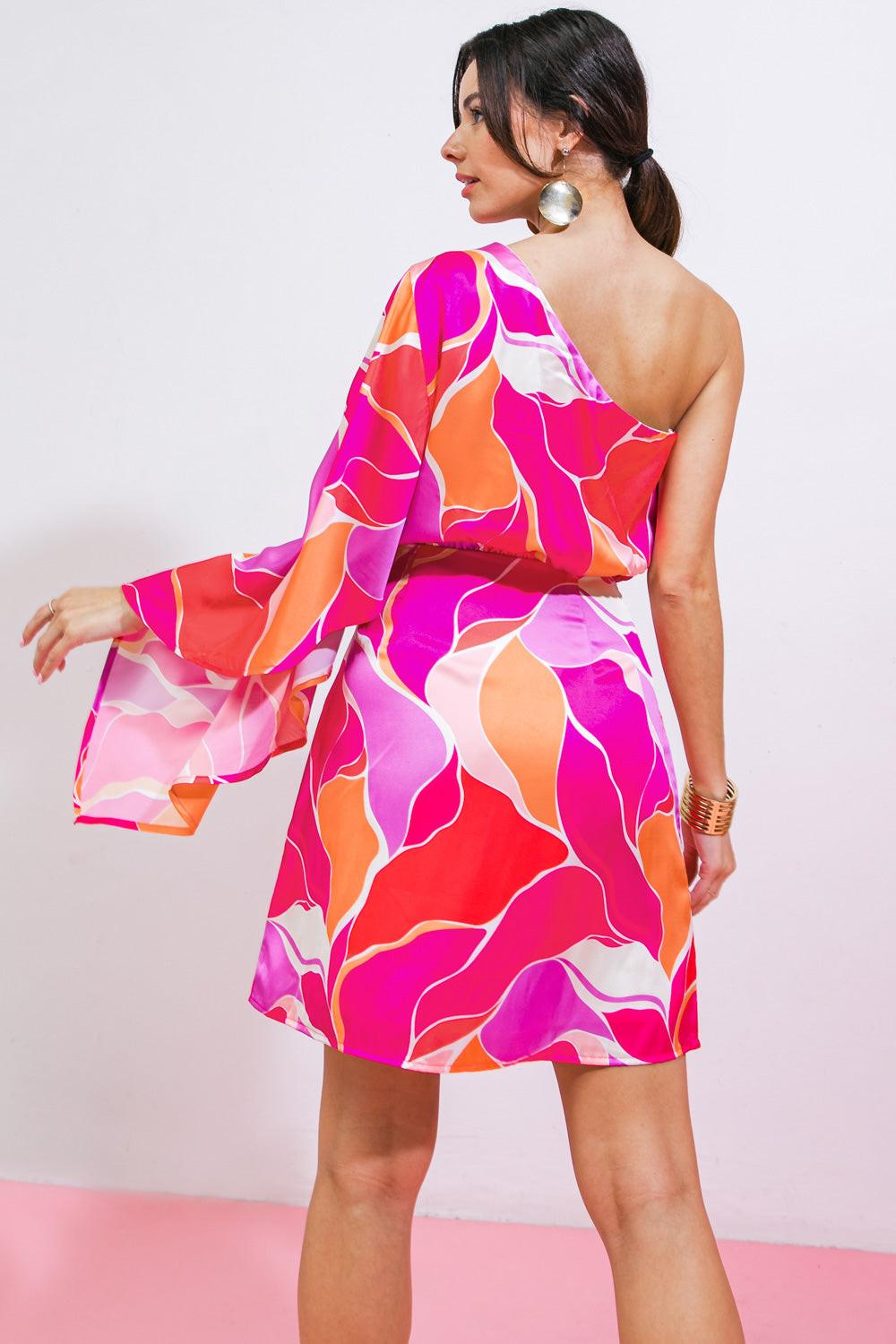 Desert Express Woven Satin Mini Dress in 20fuc24 — Soul Flow Apparel
