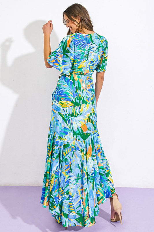 Unexpected Surprise Woven Hi-Lo Dress in 20blu 20gre13 — Soul Flow Apparel