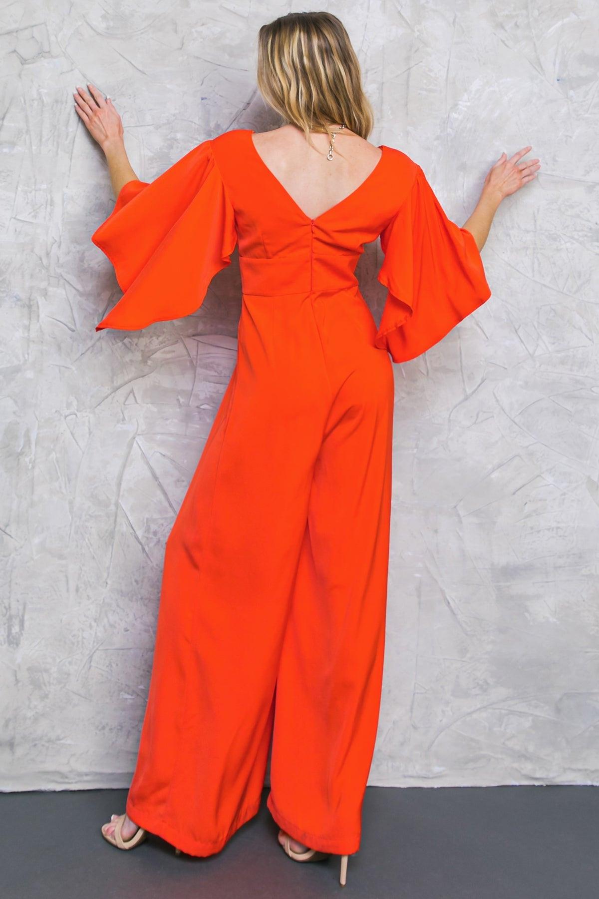 Raised on Promises Stars Woven Jumpsuit with V Neckline in 20tom 20red41 — Soul Flow Apparel