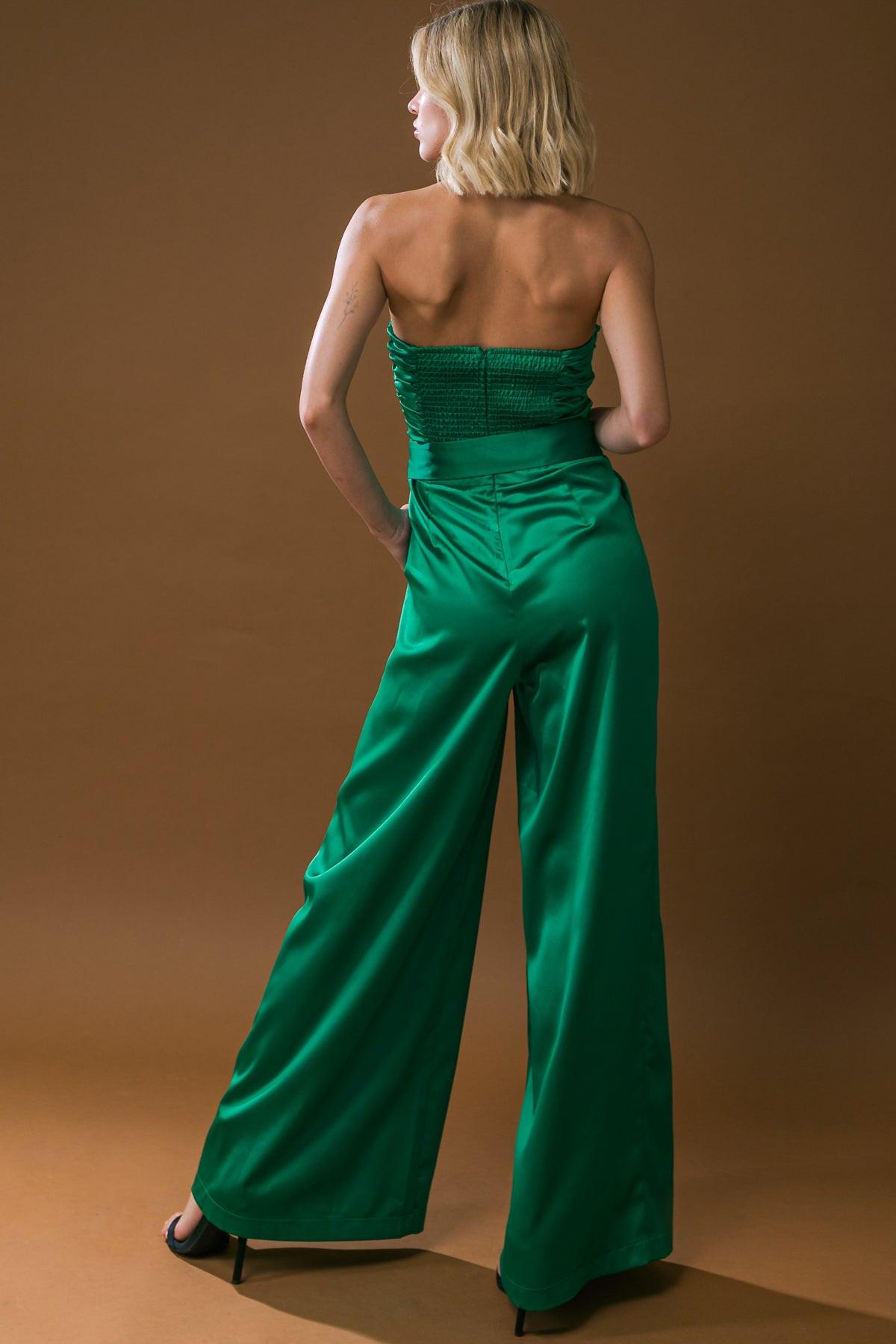Lost in Your Eyes Woven Jumpsuit with Ruched Bodice and Side Pocket in 20gre13 — Soul Flow Apparel