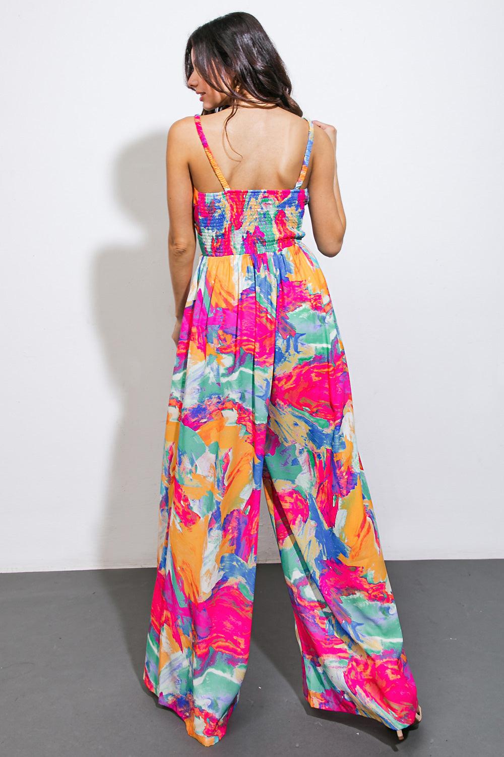 Wandering Around Woven Jumpsuit in 20pin 20blu10 — Soul Flow Apparel