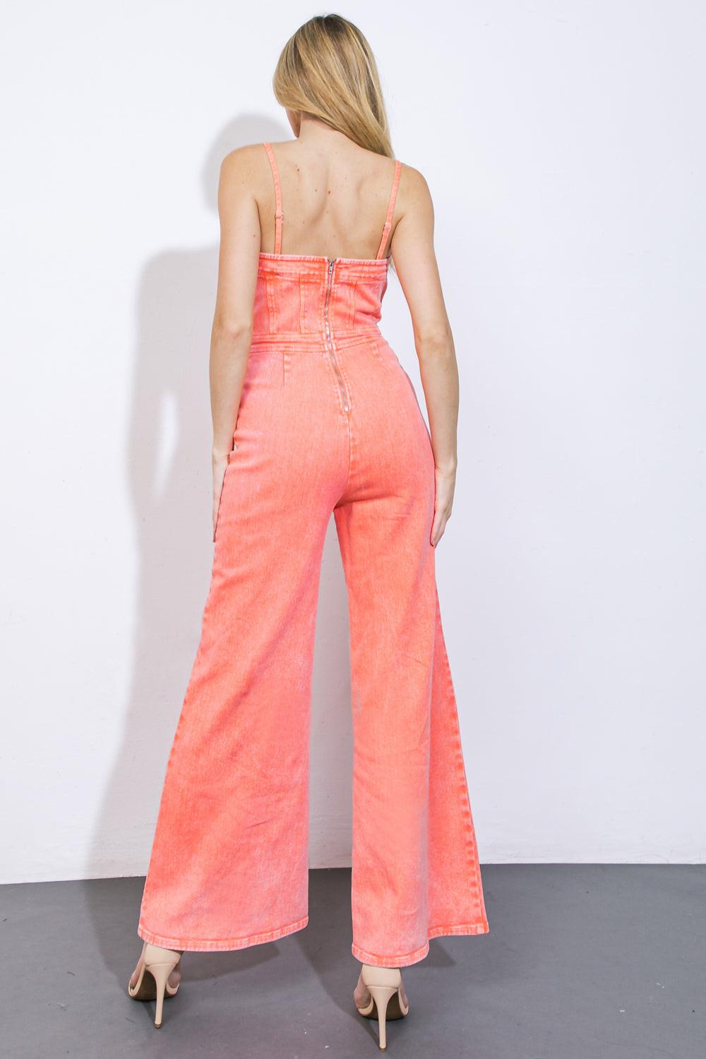Totally Trendy Twill Jumpsuit in 20cora22 — Soul Flow Apparel