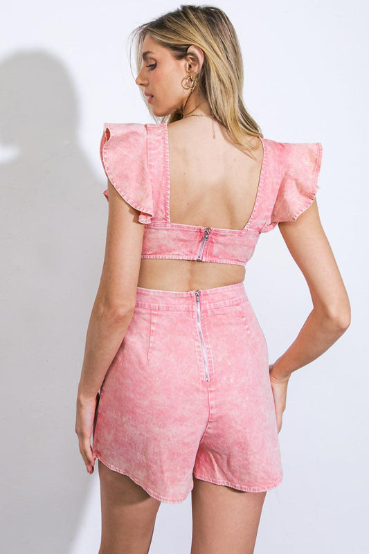 Sight of Sweetness Twill Romper in 20cor 20acid16 — Soul Flow Apparel