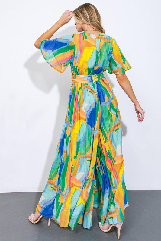 Spirit of Noel Woven Jumpsuit in 20blu 20ora22 — Soul Flow Apparel