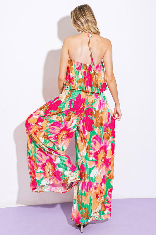 Swing of Things Plisse Jumpsuit in 20turq9 — Soul Flow Apparel