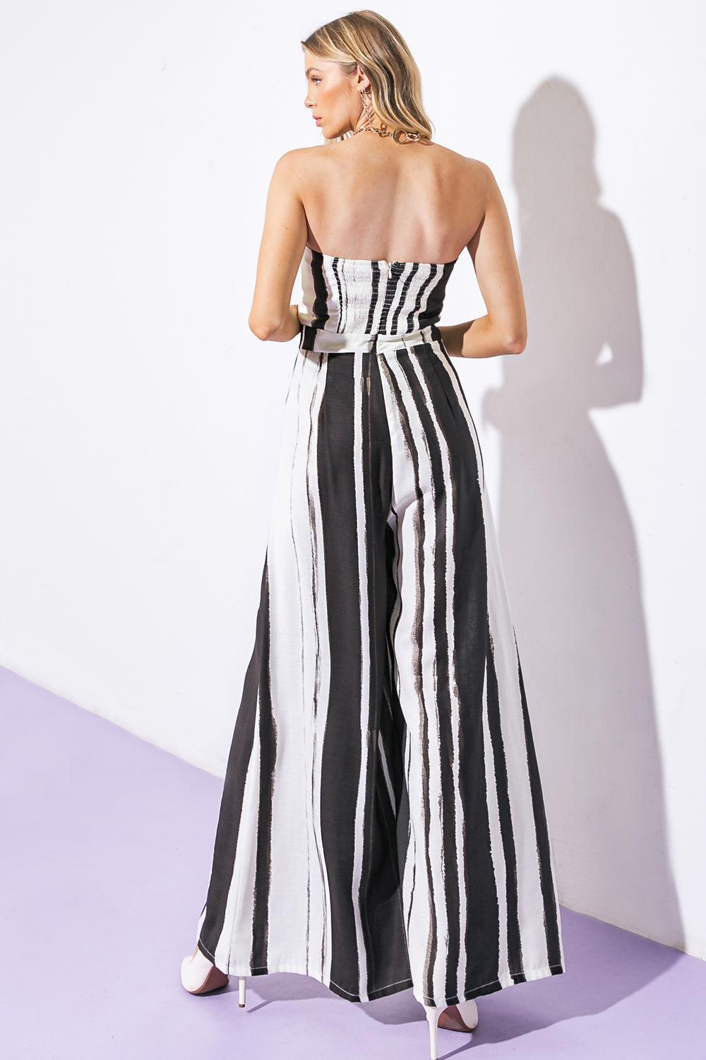 Anywhere with You Woven Jumpsuit in 20whi 20bla18 — Soul Flow Apparel