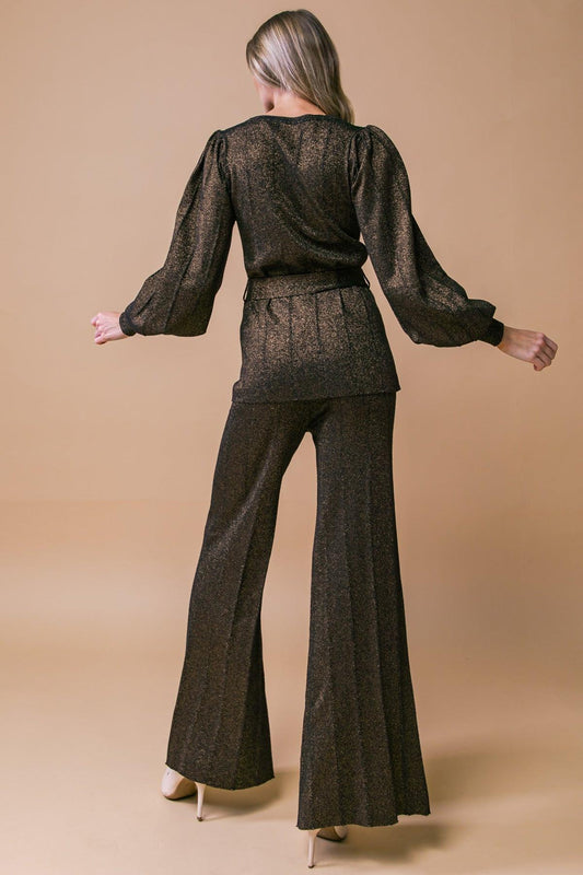 Stunning Stance Metallic Sweater Tunic and Wide Leg Pant Set in 20bla 20bron45, view 20 — Soul Flow Apparel