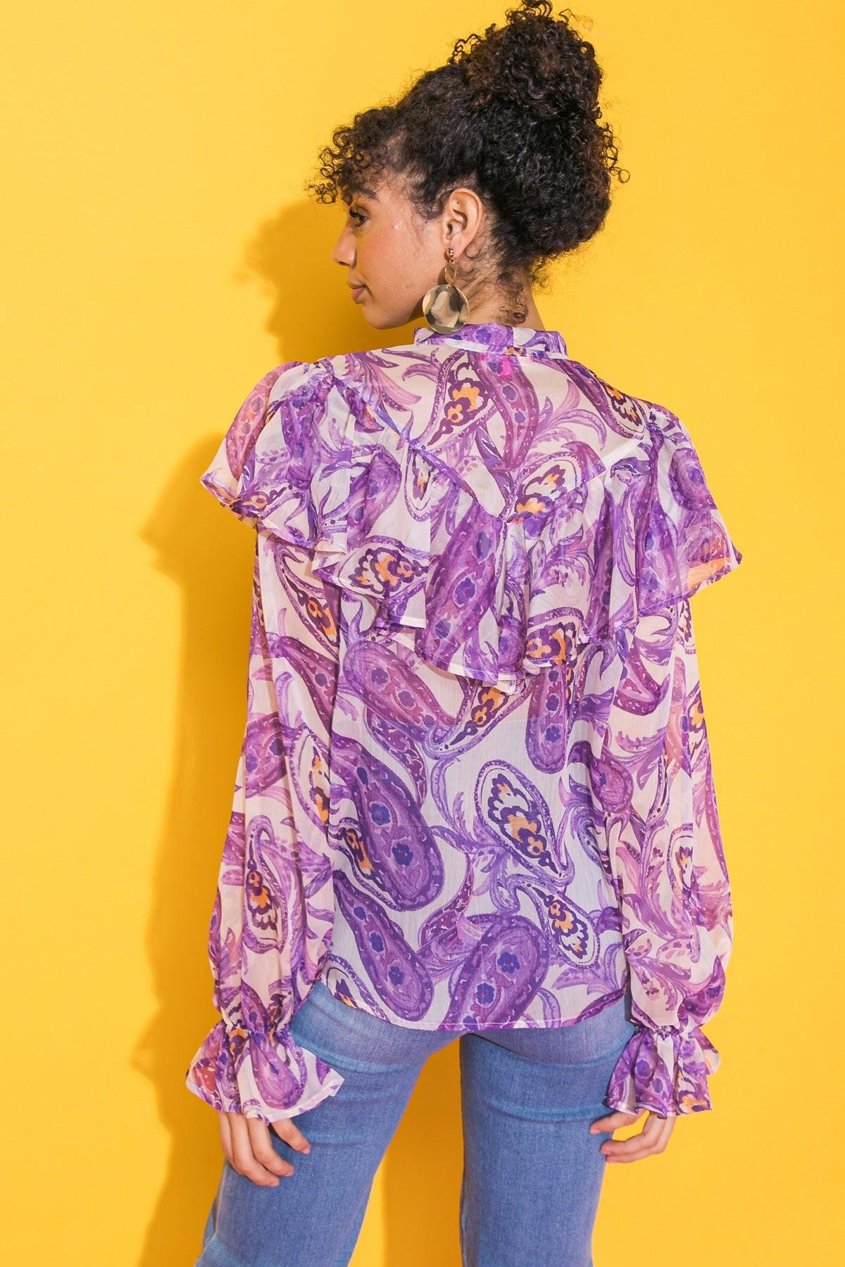 Sweetest Hello Woven Top with Front Tie Keyhole and Ruffles in 20ivo, view 2024 — Soul Flow Apparel