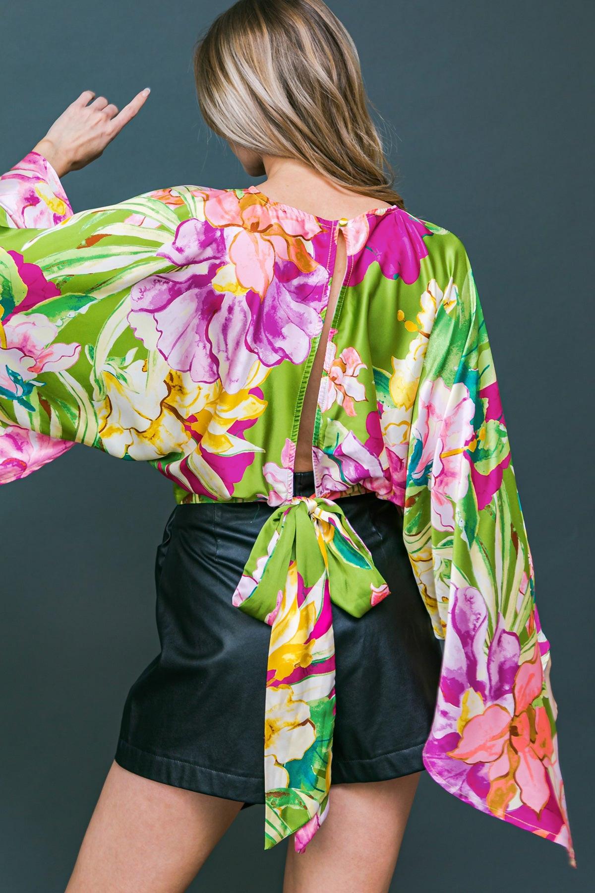 Extravagant Presence Woven Top with Round Neckline and Slit Back in 20avo36 — Soul Flow Apparel