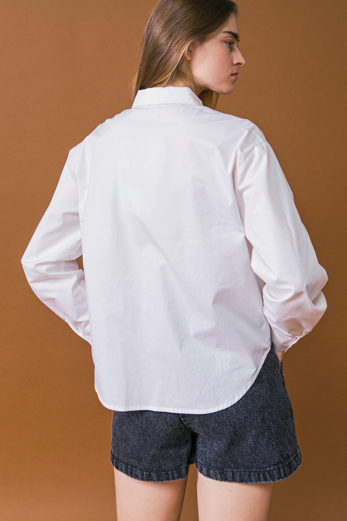 Hit Or Miss Poplin Shirt in 20off 20whi8 — Soul Flow Apparel