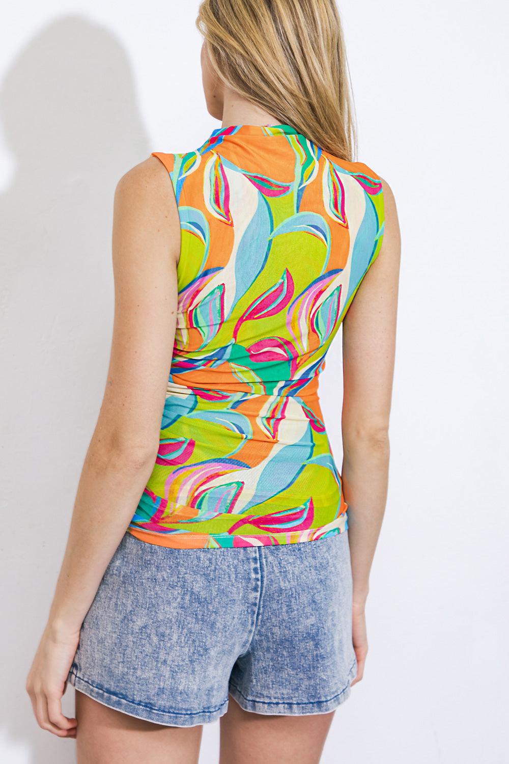 All I Really Want Mesh Top in 20cre 20blu 20gre27 — Soul Flow Apparel