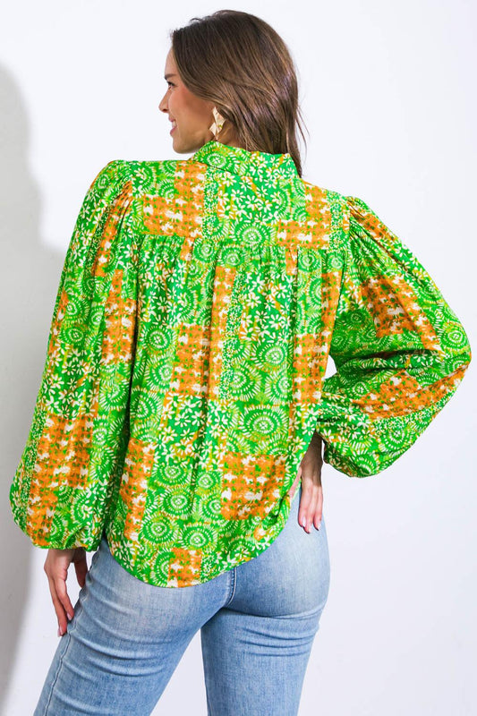 All of My Love Woven Top in 20gre 20ora22 — Soul Flow Apparel