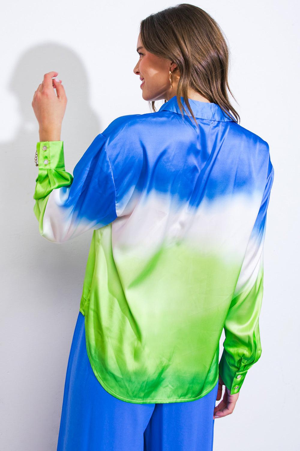 Remember This Feeling Woven Top in 20blu 20gre6 — Soul Flow Apparel
