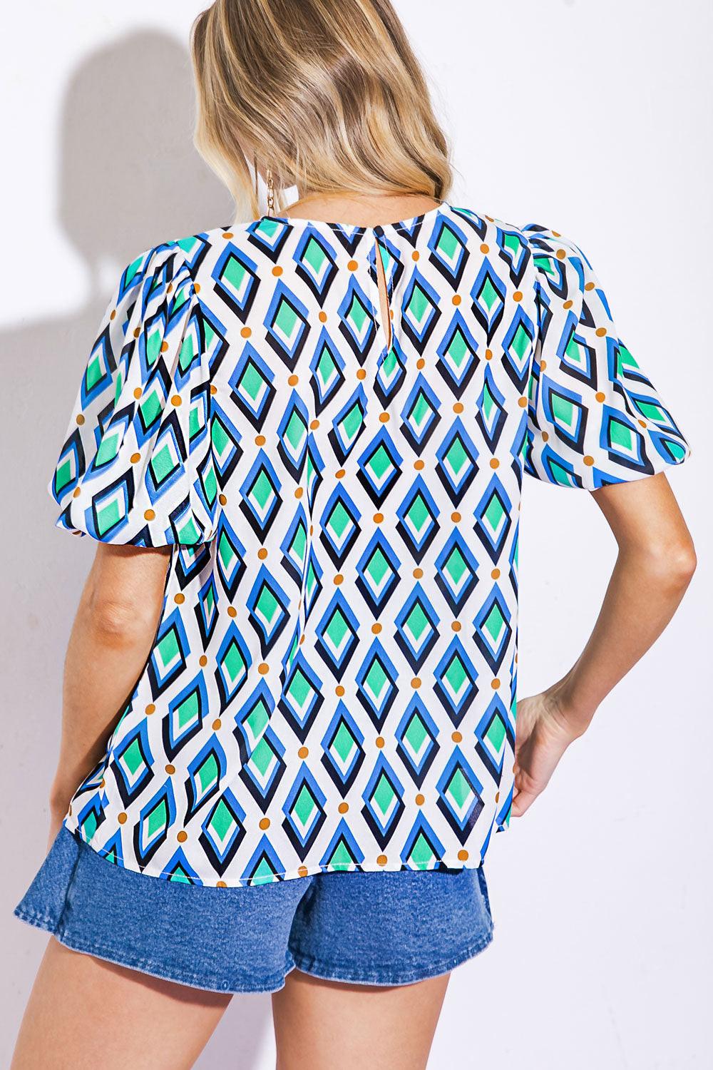 Fresh Take Woven Top in 20ivo 20blu10 — Soul Flow Apparel