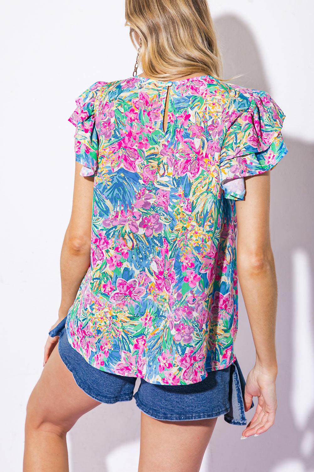 Aware of This Woven Top in 20blu 20mag15 — Soul Flow Apparel