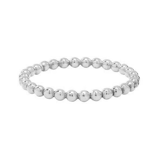 Beaded Stackable Ring - Silver — Soul Flow Apparel
