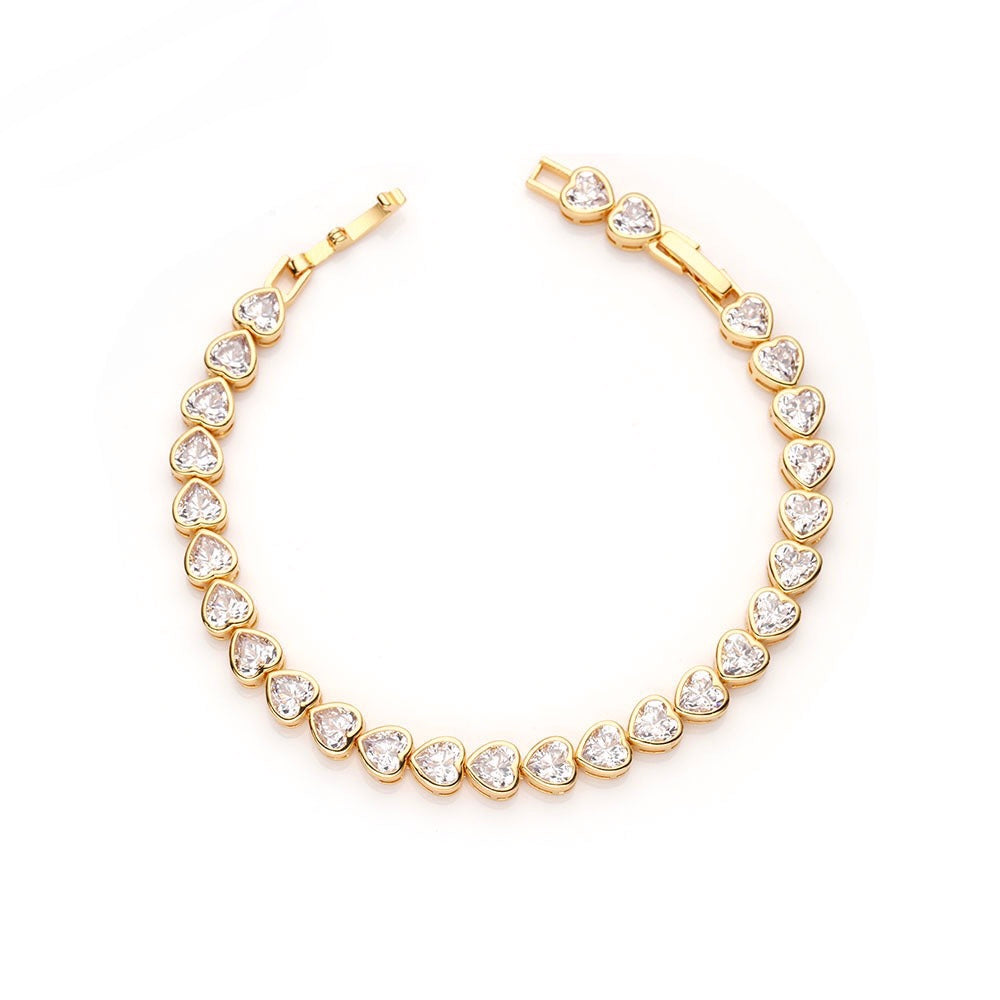 Bezel Heart Tennis Bracelet — Soul Flow Apparel