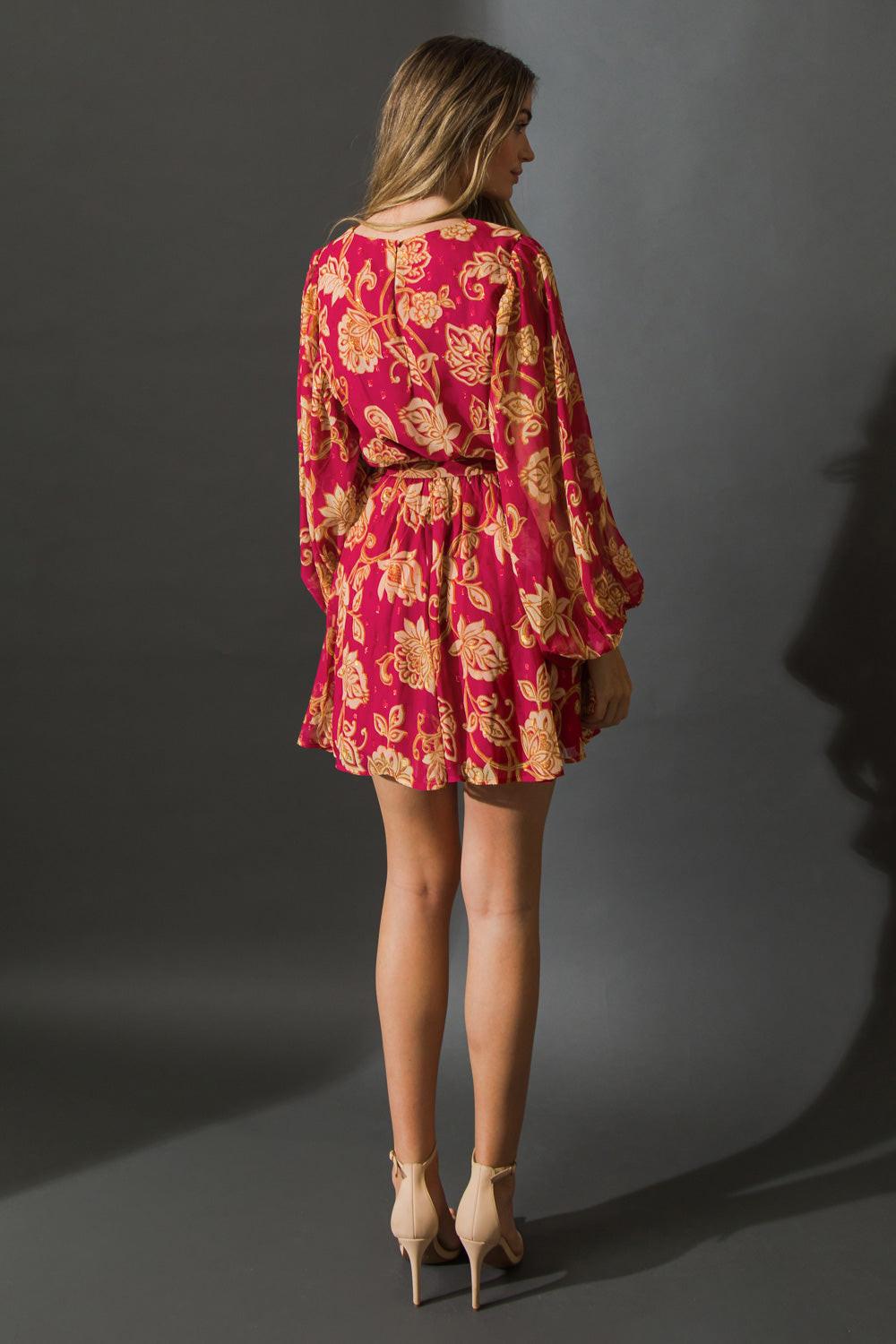 One That Got Away Woven Mini Dress with Exaggerated Sleeves — Soul Flow Apparel