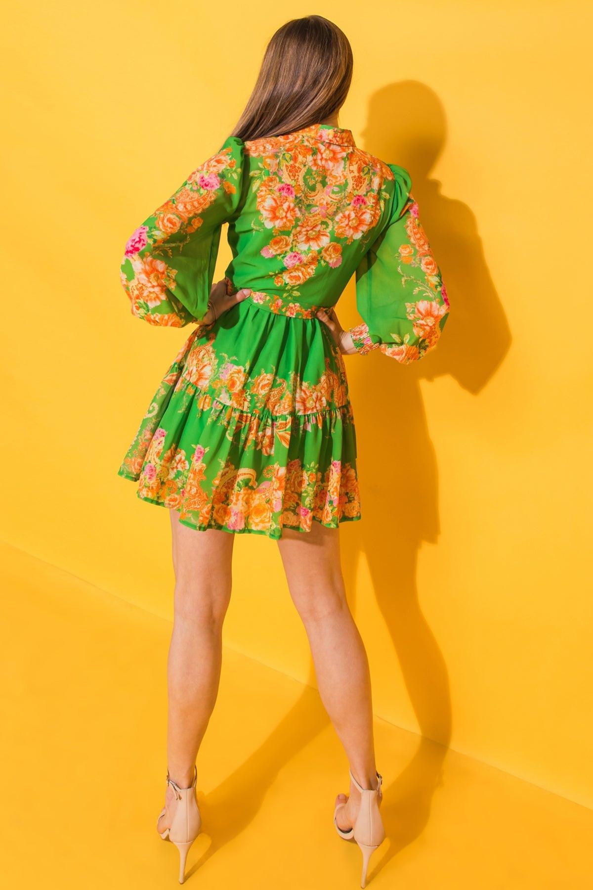 Furthest Thing Woven Mini Dress with Shirt Collar and Ruffled Hem — Soul Flow Apparel