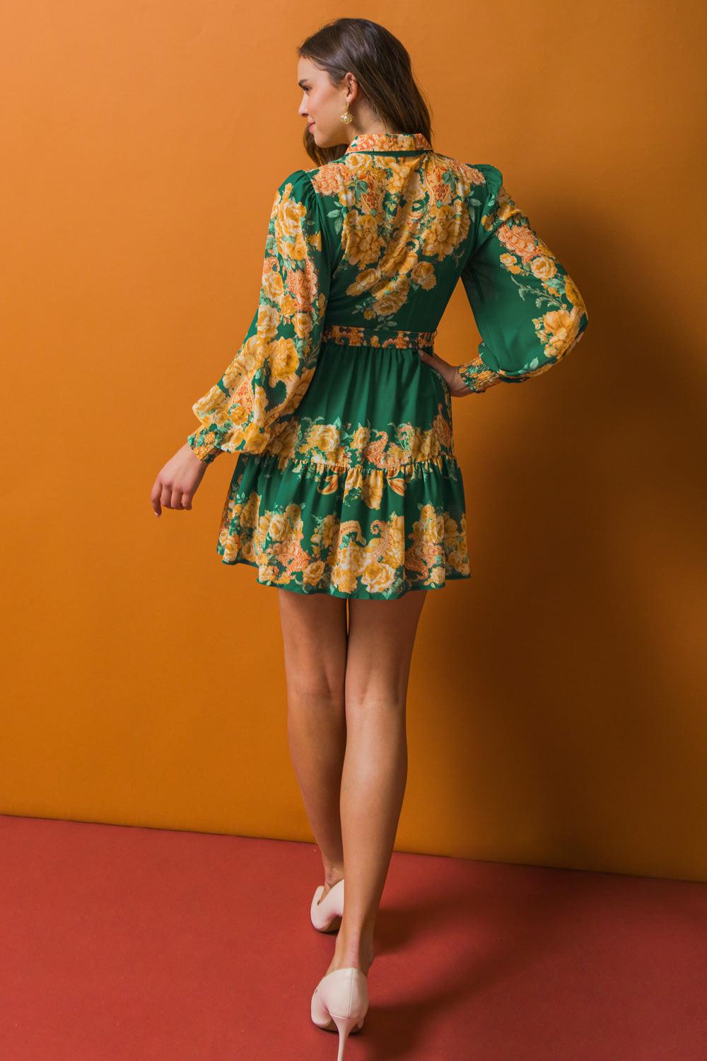 Furthest Thing Woven Mini Dress with Shirt Collar and Ruffled Hem — Soul Flow Apparel