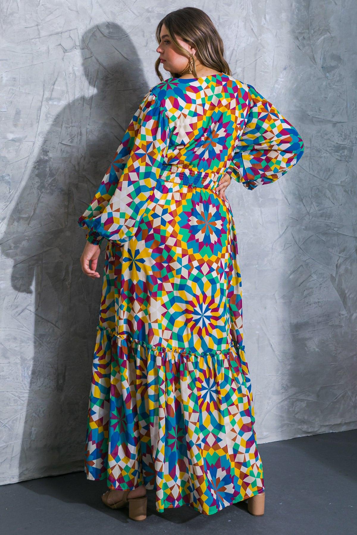 Everything I Love Printed Woven Maxi Dress with Surplice Neckline — Soul Flow Apparel