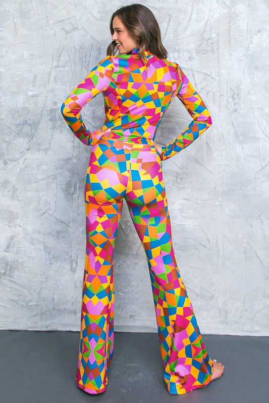 Sweetest Shower Scuba Tracksuit with Front Zip and Bell Bottom Pants — Soul Flow Apparel