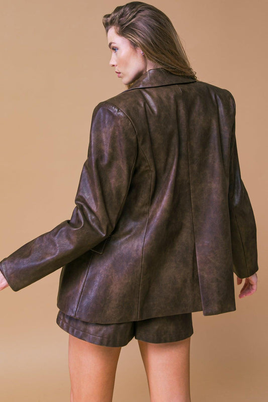 Exceptional Look Faux Blazer with One Button Closure — Soul Flow Apparel