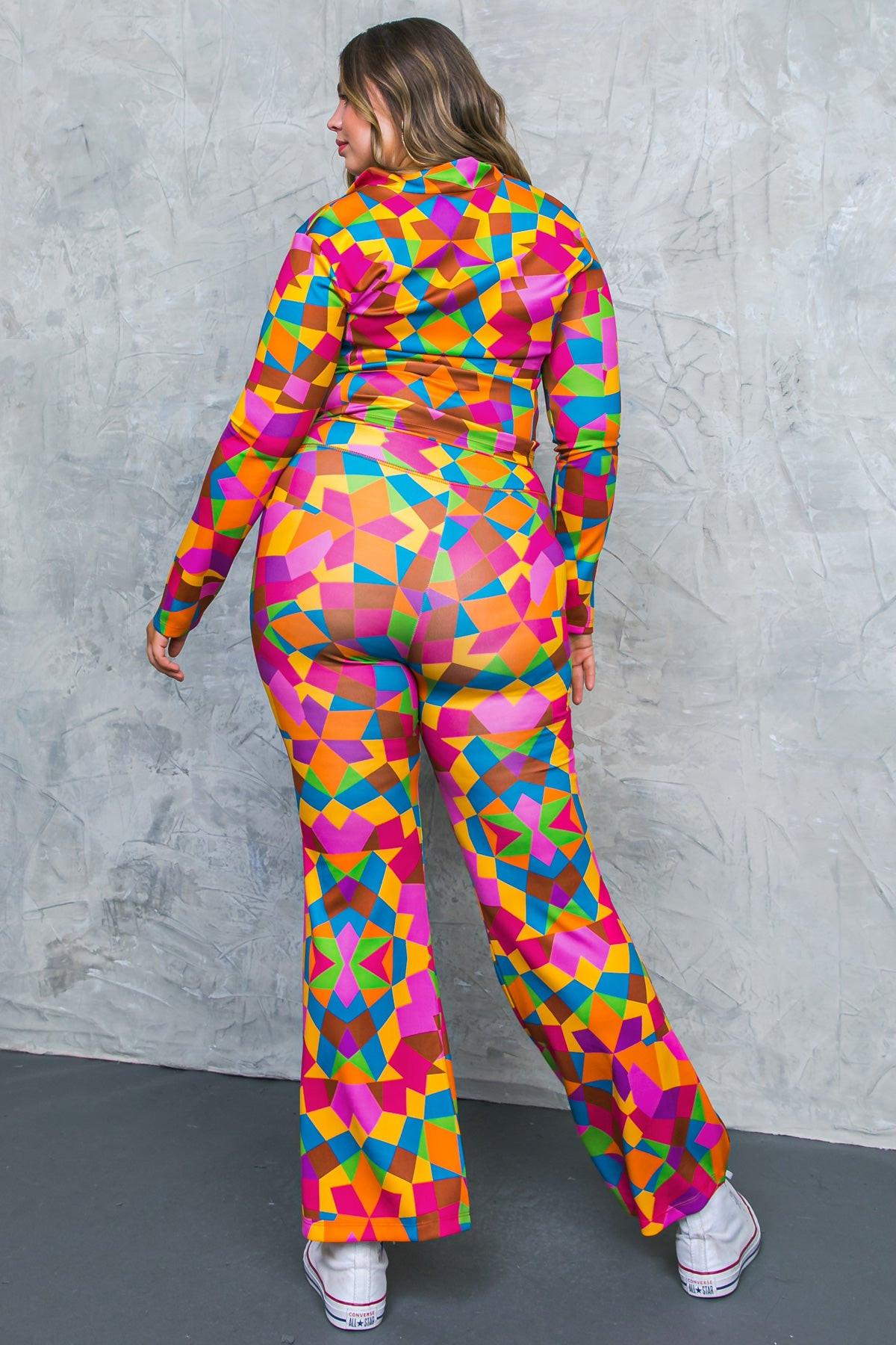Sweetest Shower Scuba Tracksuit with Front Zip and Bell Bottom Pants — Soul Flow Apparel