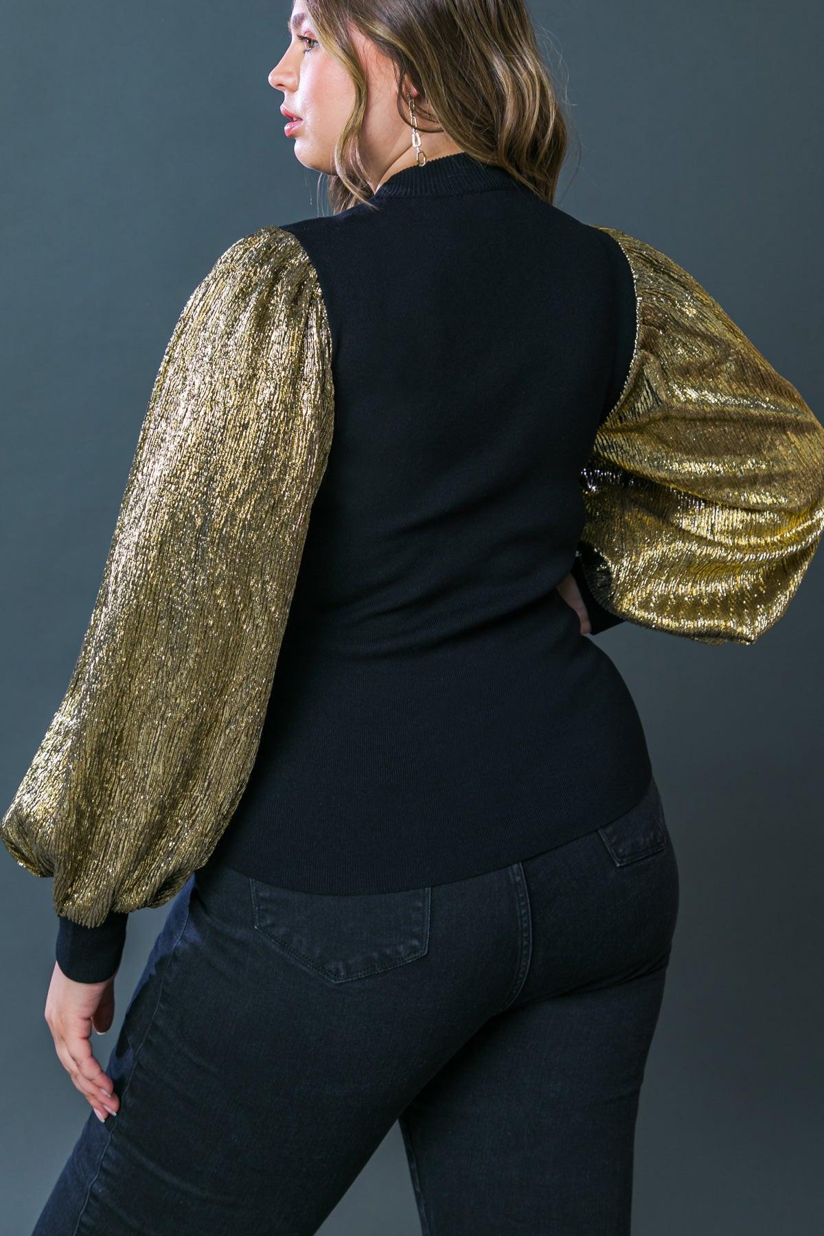 Lovely Essence Mock Neck Sweater Top with Contrasting Hue Long Sleeves — Soul Flow Apparel