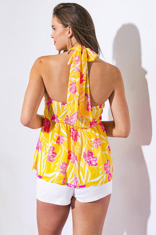 All That Class Woven Top with Sweetheart Neckline and Smocked Back — Soul Flow Apparel