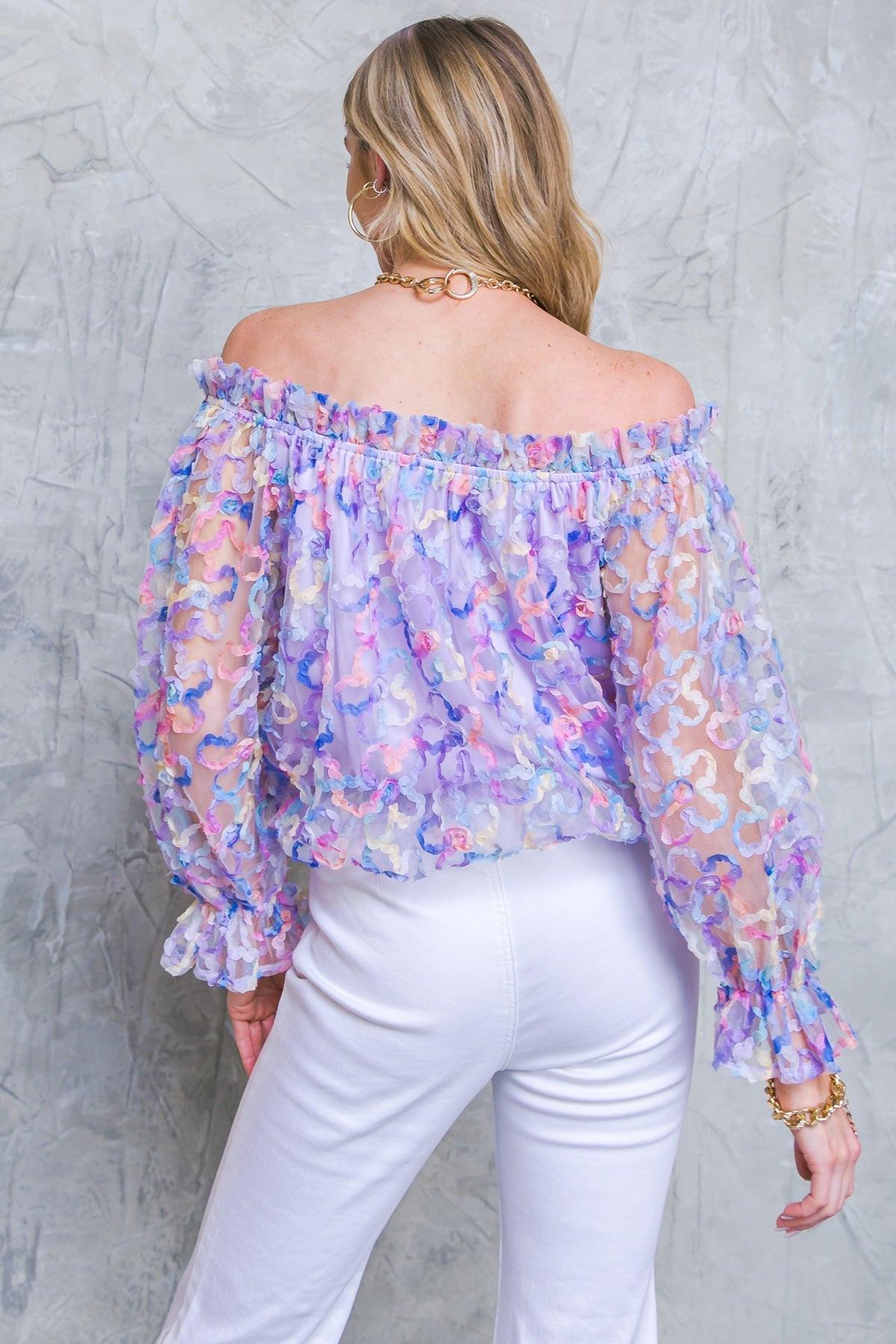 Your Heart Is Mine Novelty Top Off Shoulder Peasant Sleeve — Soul Flow Apparel