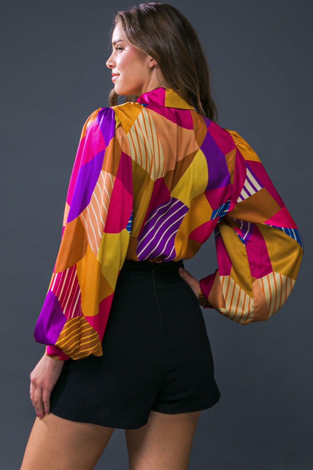 New in Town Woven Bodysuit with Blazer Collar and Surplice Neckline — Soul Flow Apparel