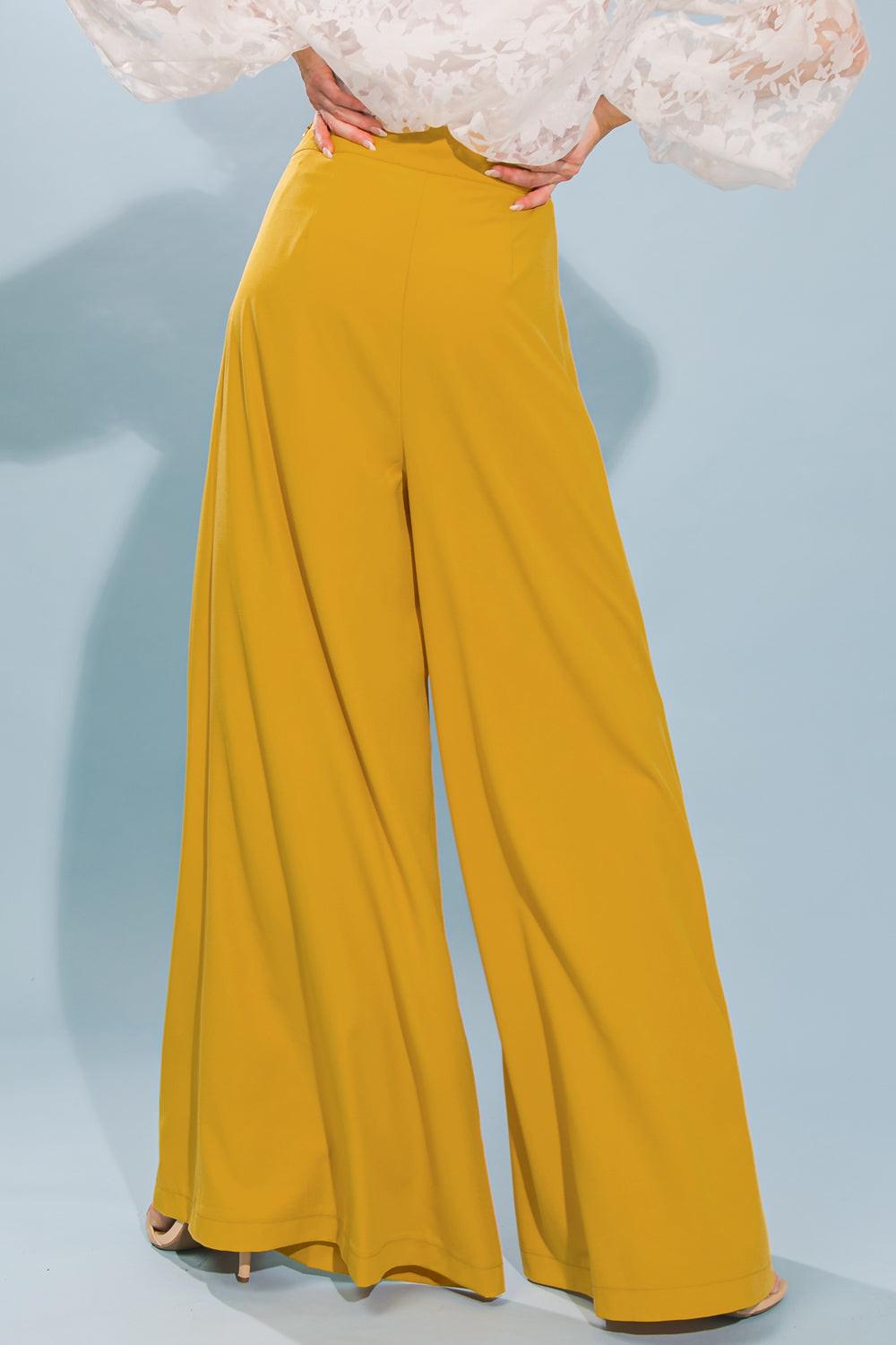 Love and Beyond Woven Pants with Inverted Pleat Front and Self Tie Wide Leg — Soul Flow Apparel