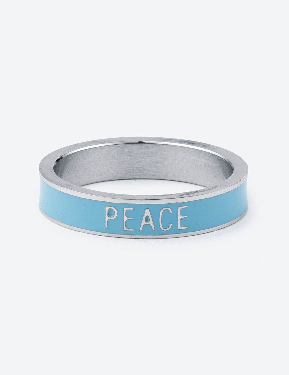 Blue Enamel Peace Ring – Christian Ring