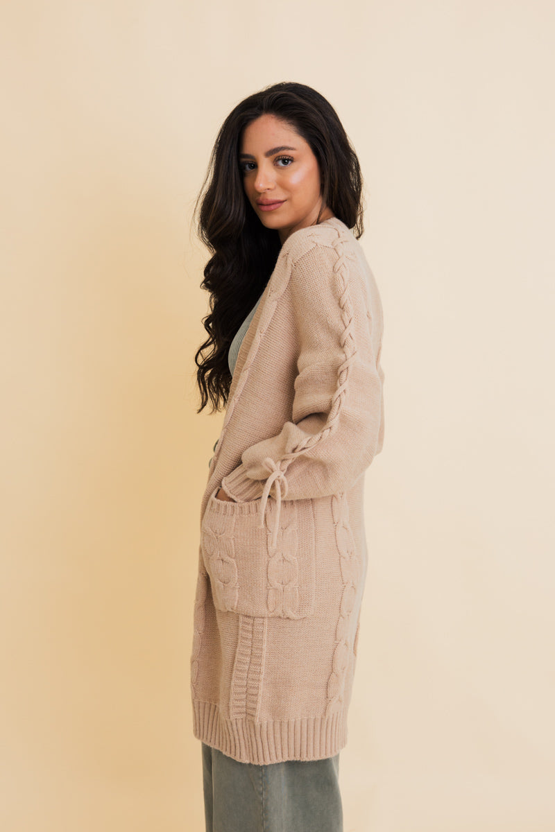 Twisted Cozy Cable Knit Cardigan Leto Collection