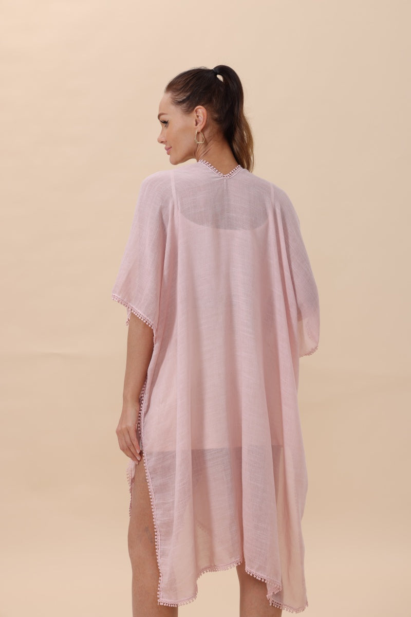 Lightweight Crochet Trim Boho Kimono Cardigan Boho Clothing and Accessories