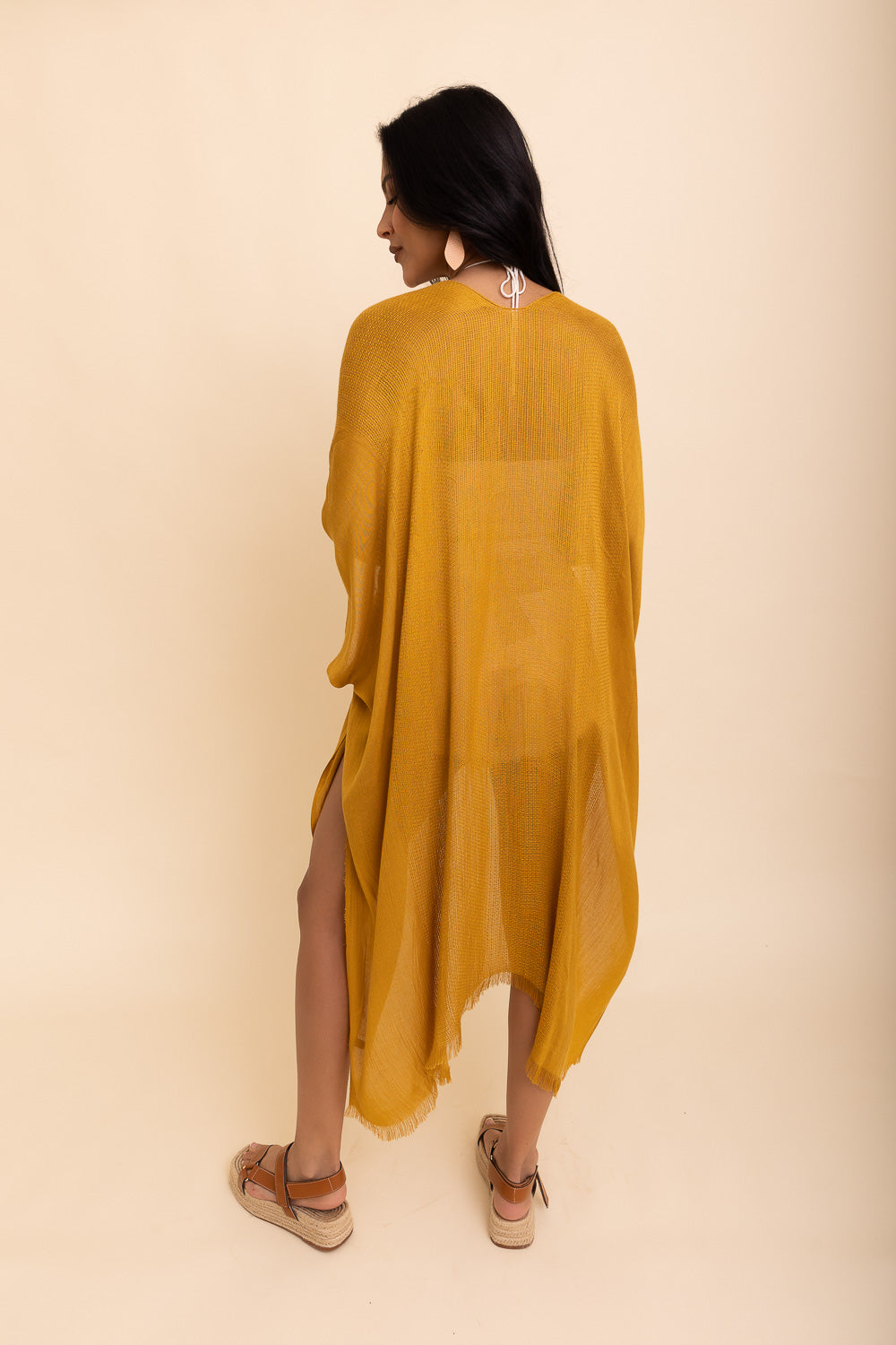Sun-kissed Breeze Frayed Trim Kimono Leto Collection