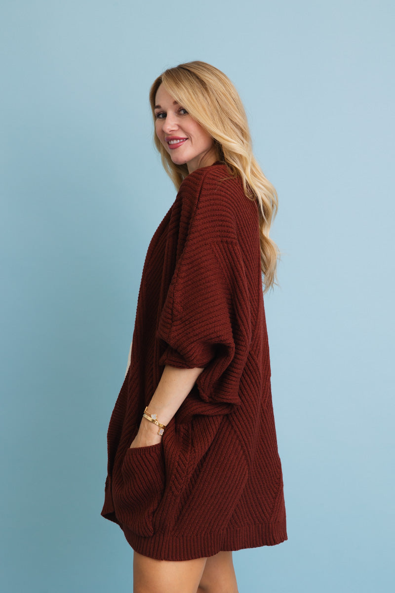 Ribbed Open-Front Knit Cardigan - Easy Layering 🧥 Leto Collection