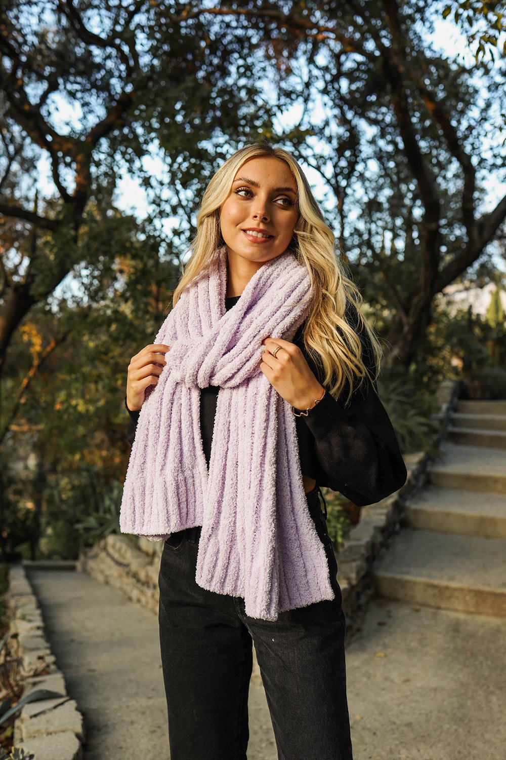 Boucle Vertical Knit Scarf Leto Collection